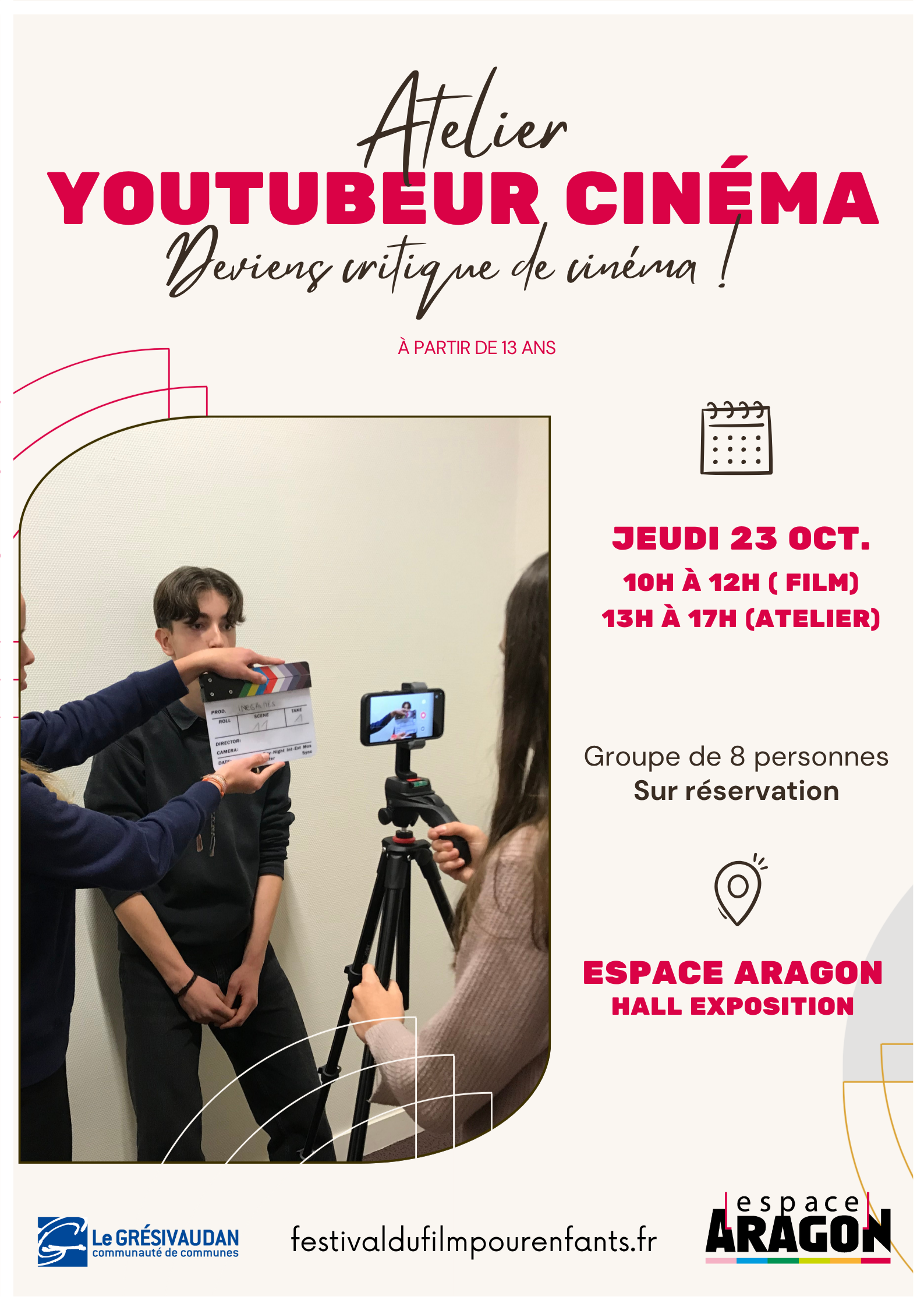 Lire la suite à propos de l’article Prochain atelier ouvert au public – « Youtubeur Cinéma »